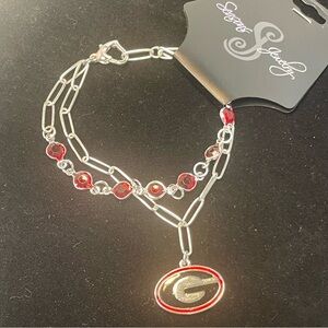 Georgia Paperclip Chain & Enamel Logo Bracelet